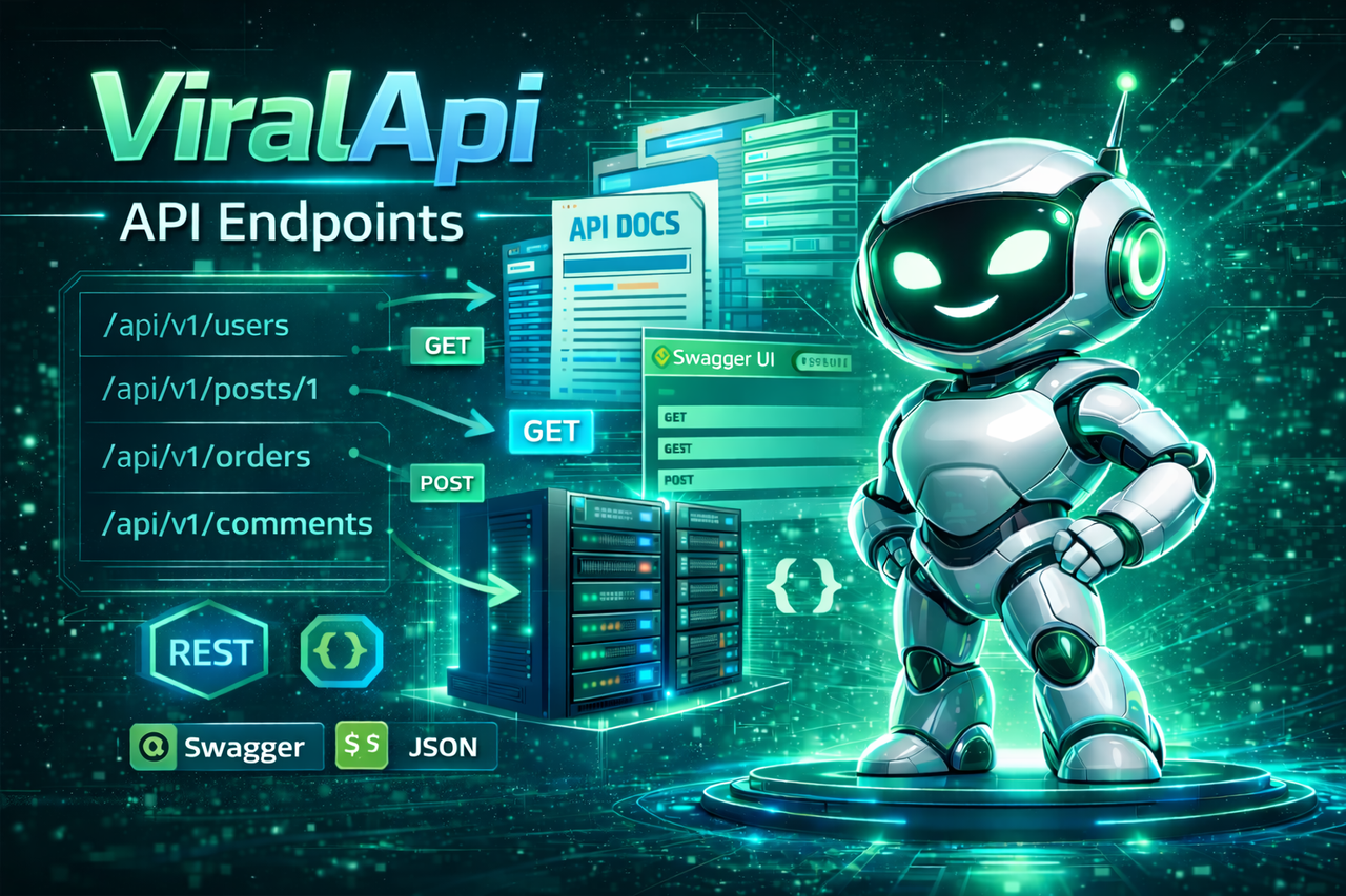 ViralApi thumbnail showing API documentation interface