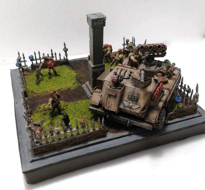 WARHAMMER 40K FORGE WORLD DIORAMA SCENERY ZOMBIE TANK