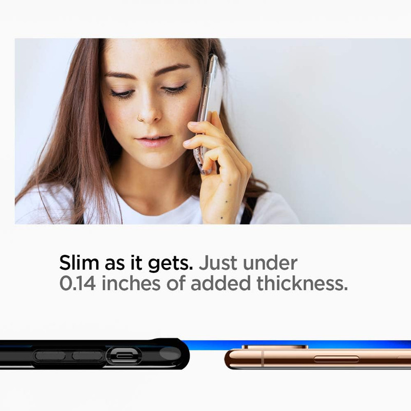 Detalle de la esquina del forro Spigen Ultra Hybrid con Air Cushion Technology.