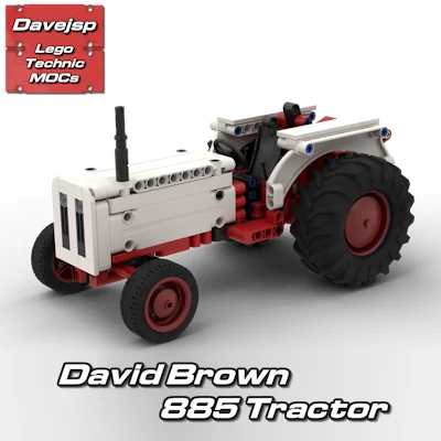 David Brown 885 tractor original custom LEGO Technic build design by Davejsp