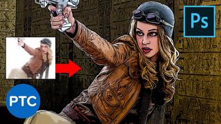PHOTOSHOP How to draw a comicbook illustration based on a real picture