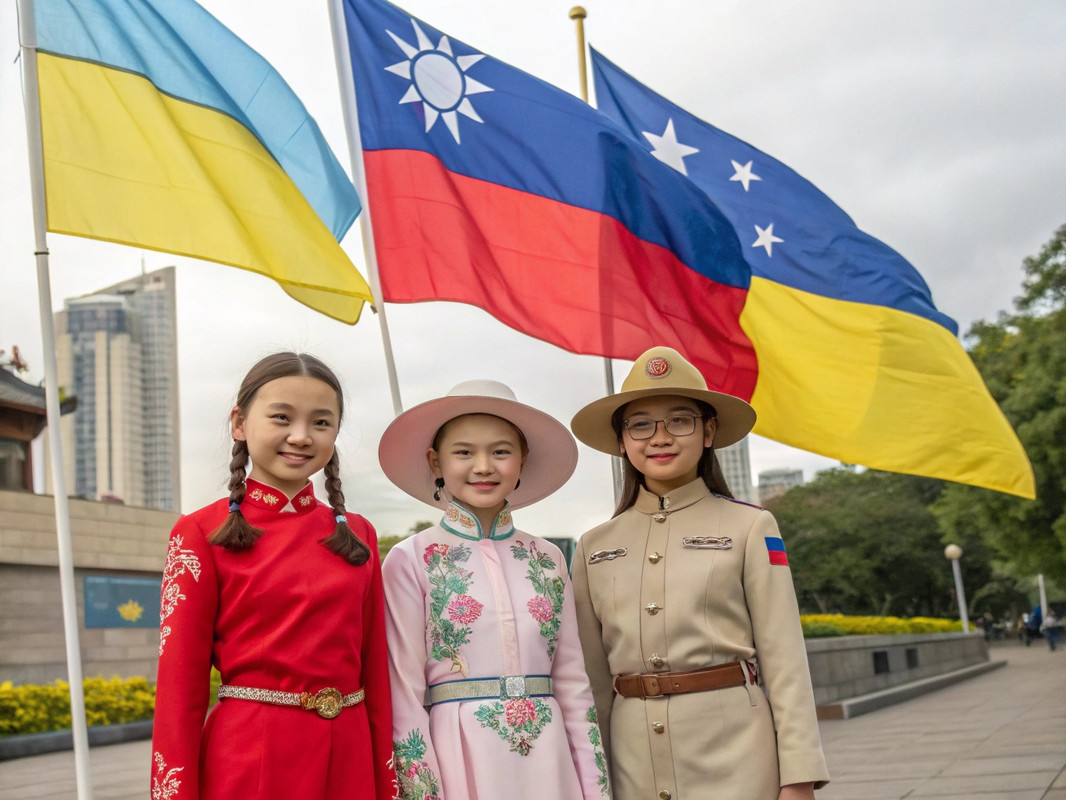 three-girls-in-national-costumes-are-standing-in-t