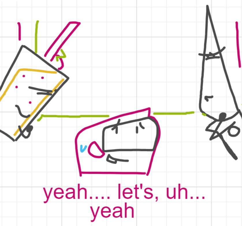 A panel from A Murder On The, episode six of the Board Boards object show by Furretwalk/WalkingFurret.