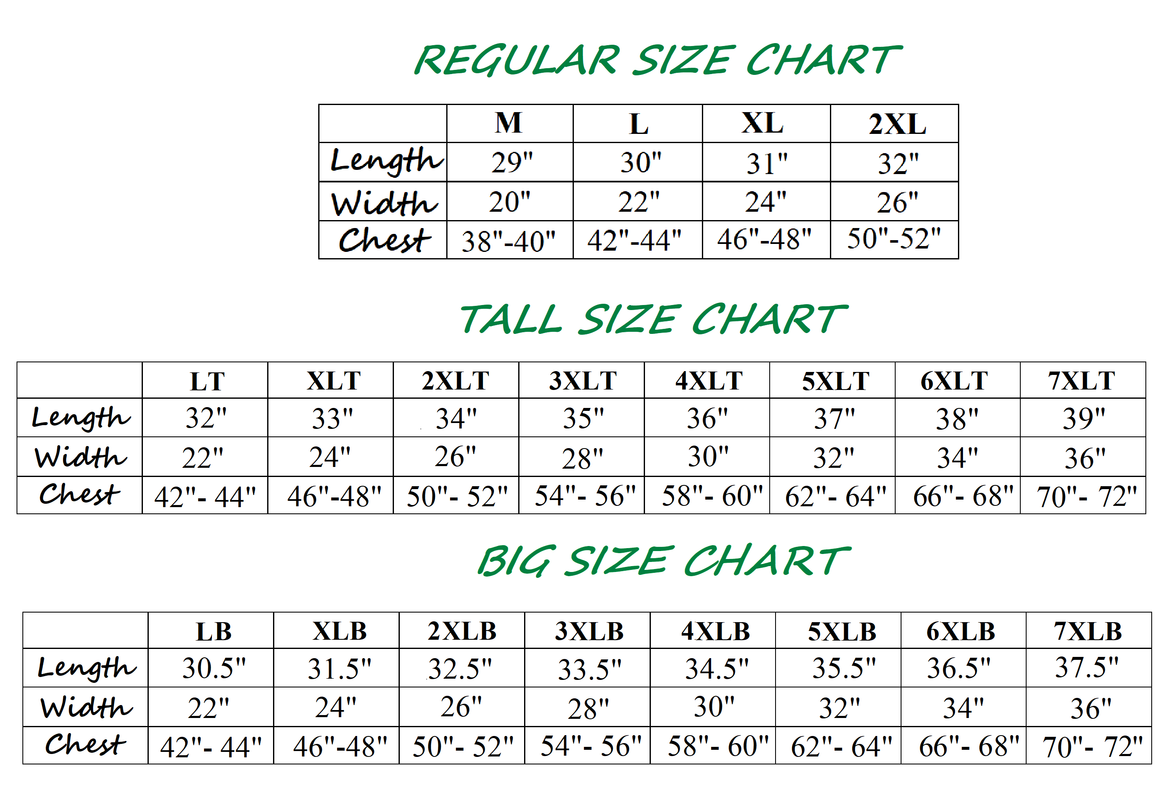 5xlt Size Chart