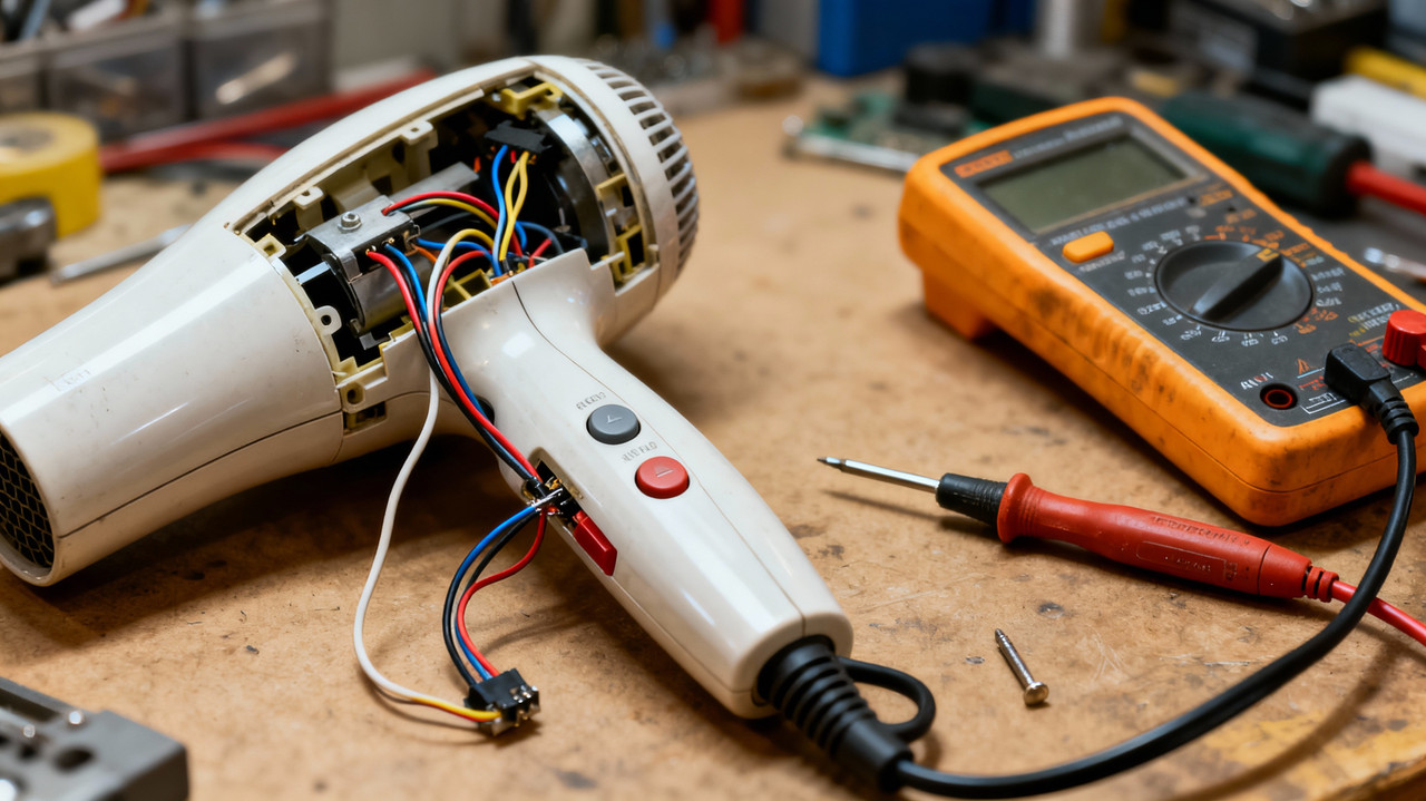 Ремонт шнура и кнопок фена