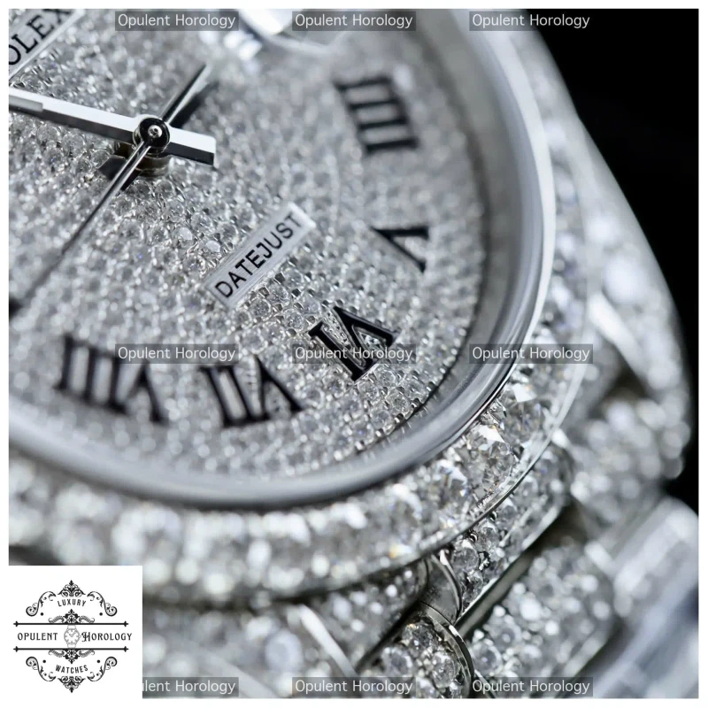 Rolex Datejust 41 mm Full Moissanite Diamonds Replica