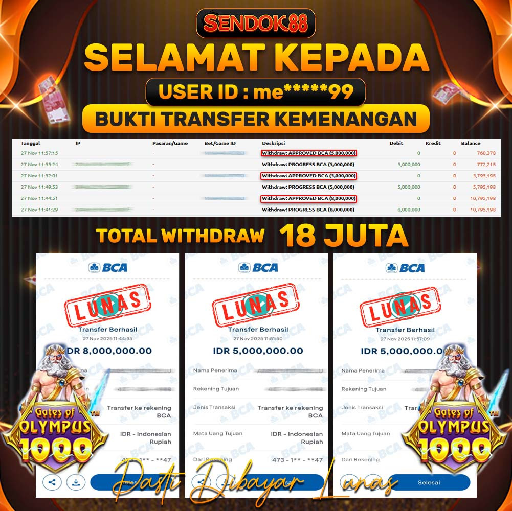 SENDOK88 JEPE! GATES OF OLYMPUS 1000 Rp 18.000.000,- LUNAS!