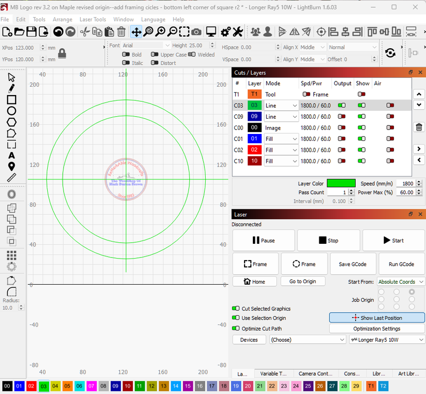 Working with Lightburn 1.6.03 full
