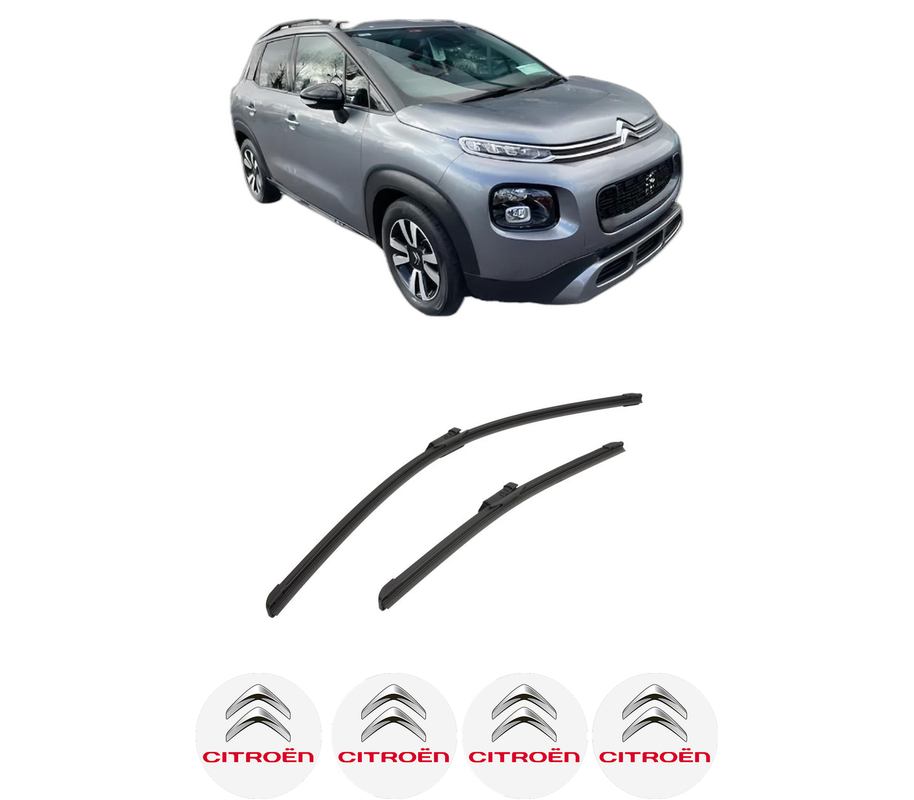 Set stergatoare auto CITROEN C3 AIRCROSS II Van (2C_, 2R_) din 2019, pentru parbriz auto, 2 bucati, Bosch Aerotwin, din cauciuc siliconat rezistent, 4 Stickere Auto CITROEN