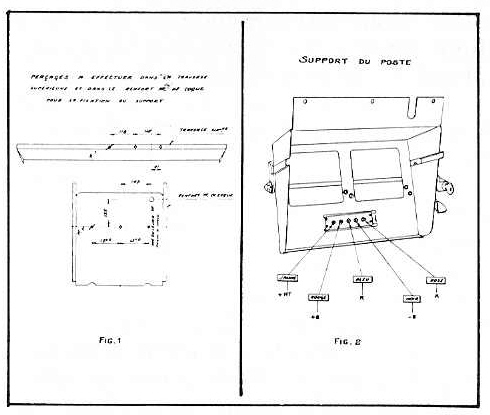 poste TSF Citroën 1934 dessin support