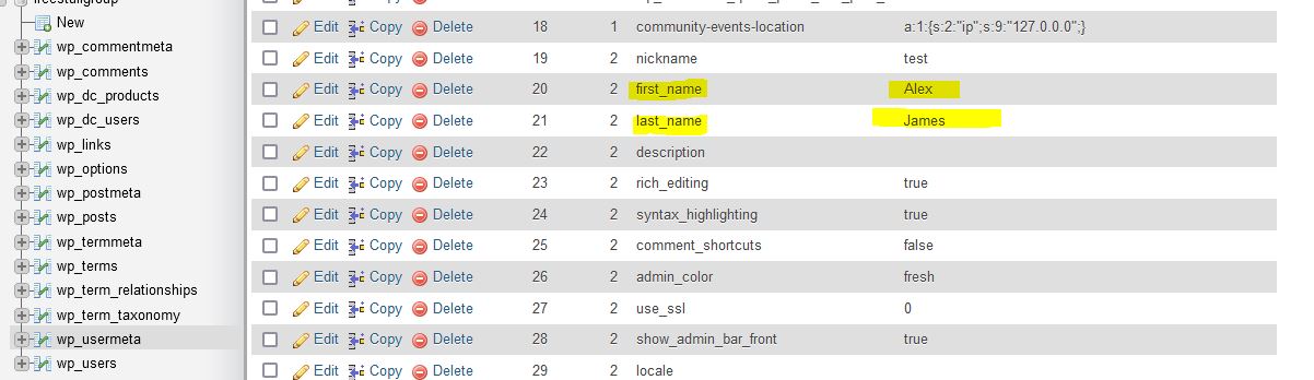 user_meta table