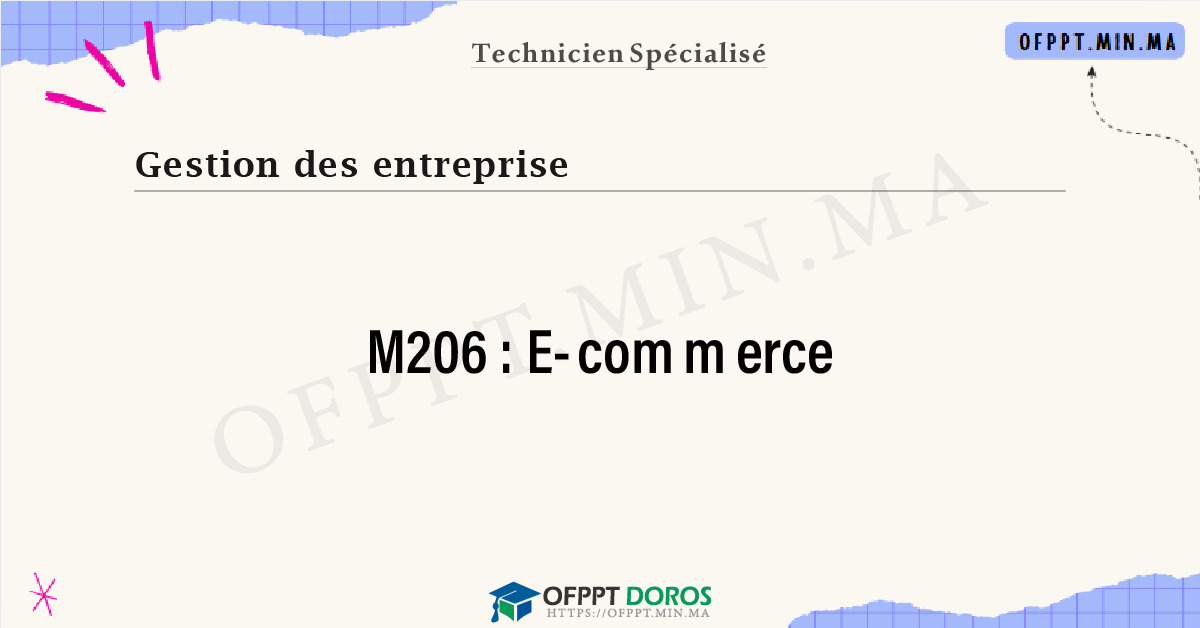 Sommaire détaillé du cours E-commerce M206 OFPPT - Structure du module