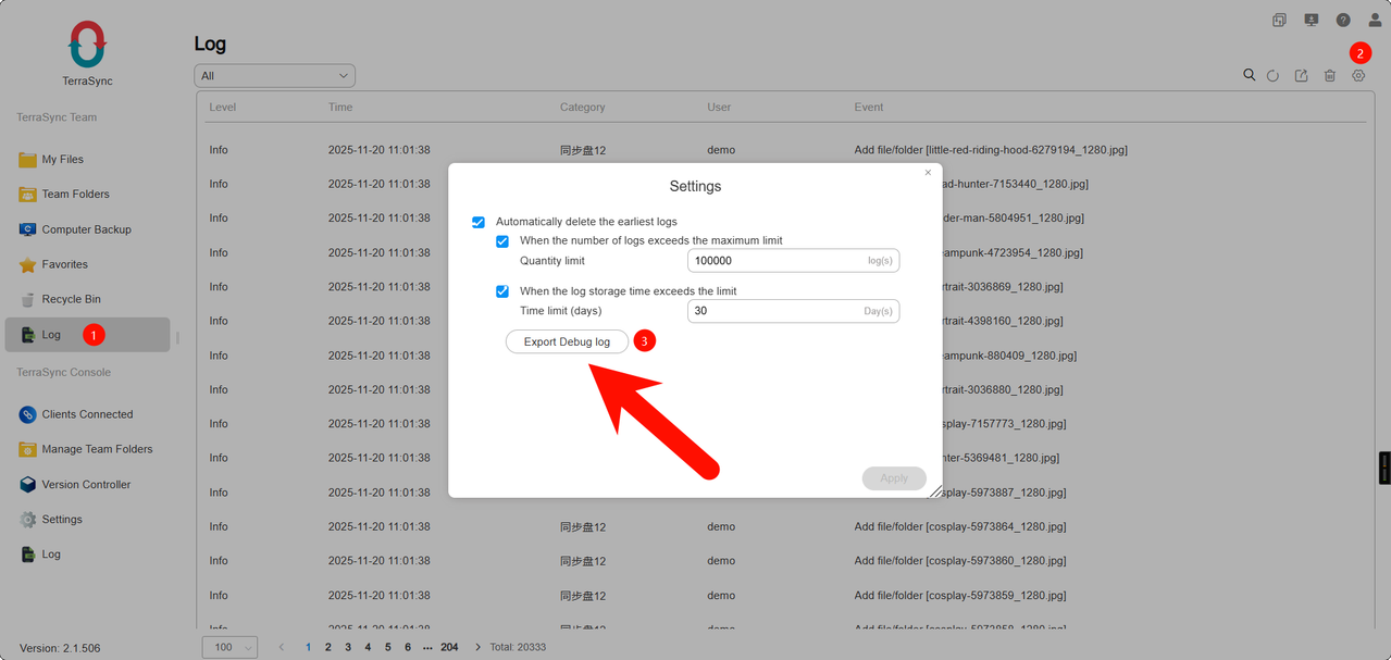 terrasync server