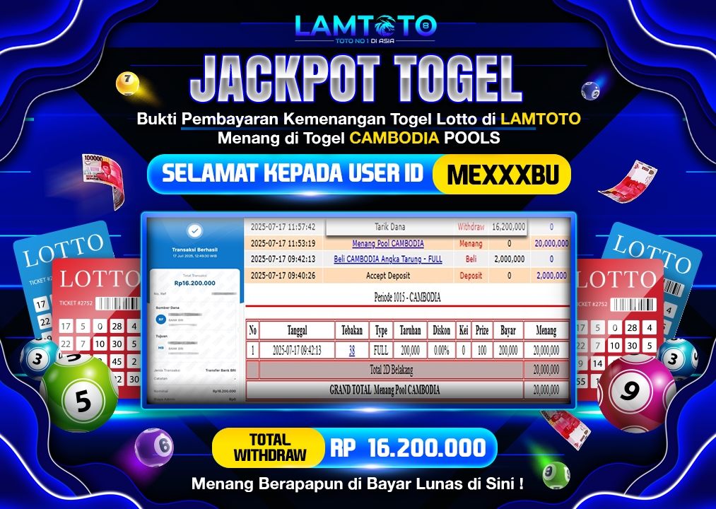 BUKTI JACKPOT LUNAS LAMTOTO