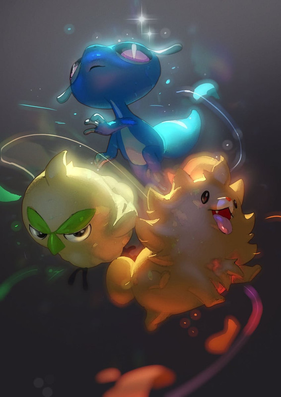 pombon-browt-and-gecqua-pokemon-drawn-by