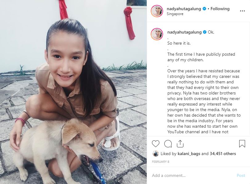 Putri bungsu Nadya Hutagalung, Nyla.