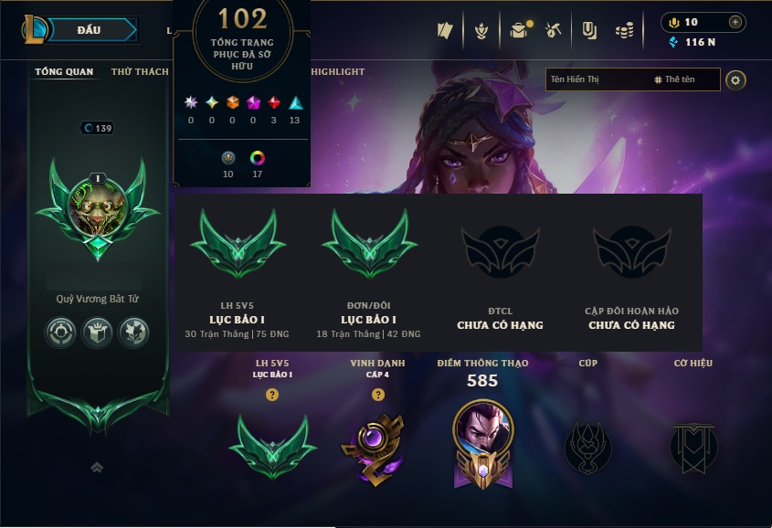 Acc LMHT # - Khung Lục Bảo