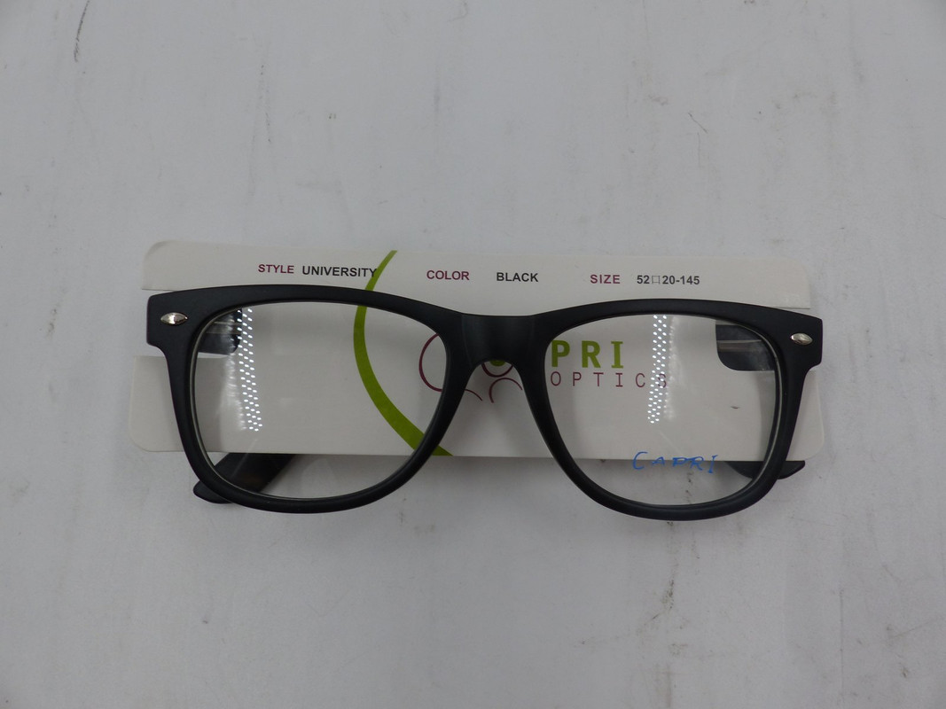 CAPRI OPTICS UNIVERSITY UNISEX BLACK EYEGLASSES SIZE 52-20-145