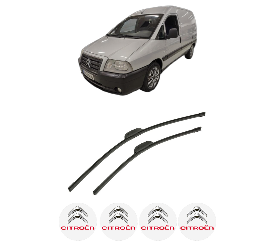 Set stergatoare auto CITROEN JUMPY II Platform/Chassis din 2006-2016, pentru parbriz auto, 2 bucati, Bosch Aerotwin Retrofit, din cauciuc siliconat rezistent, 4 Stickere Auto CITROEN