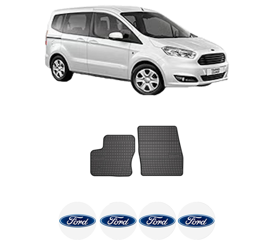 Set covorase presuri FORD TOURNEO COURIER B460 MPV din 2014-2023, auto, din cauciuc thermoplastic, 4 Stickere auto cu FORD