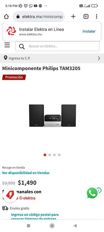 Elektra: Minicomponente Philips TAM3250 
