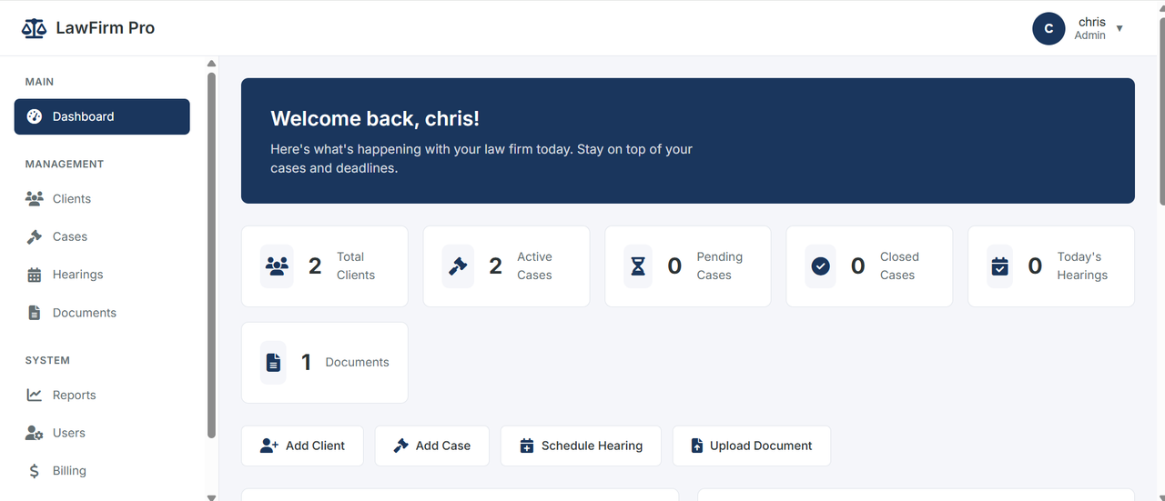 Law Firm Dashboard