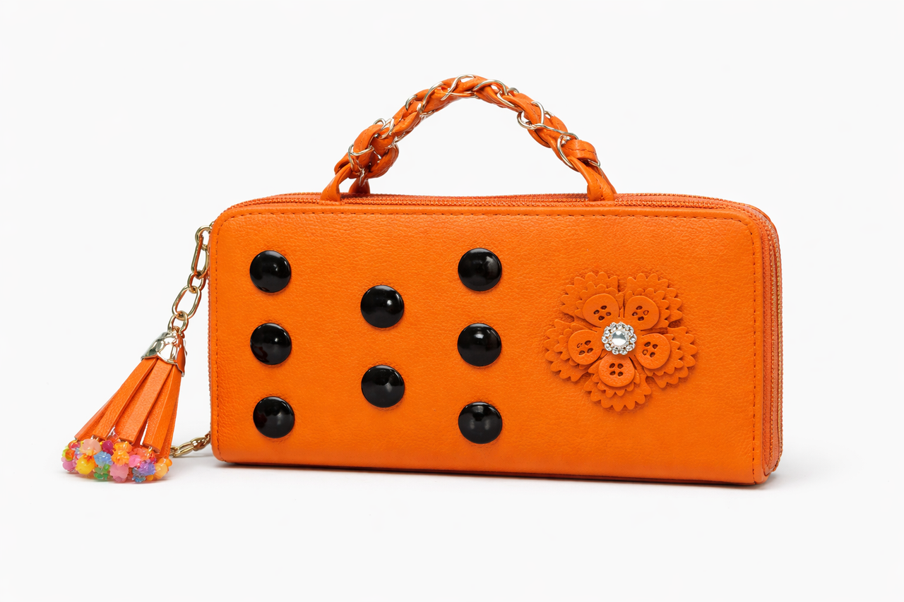 Orange Stylish Ladies Wallet Purse
