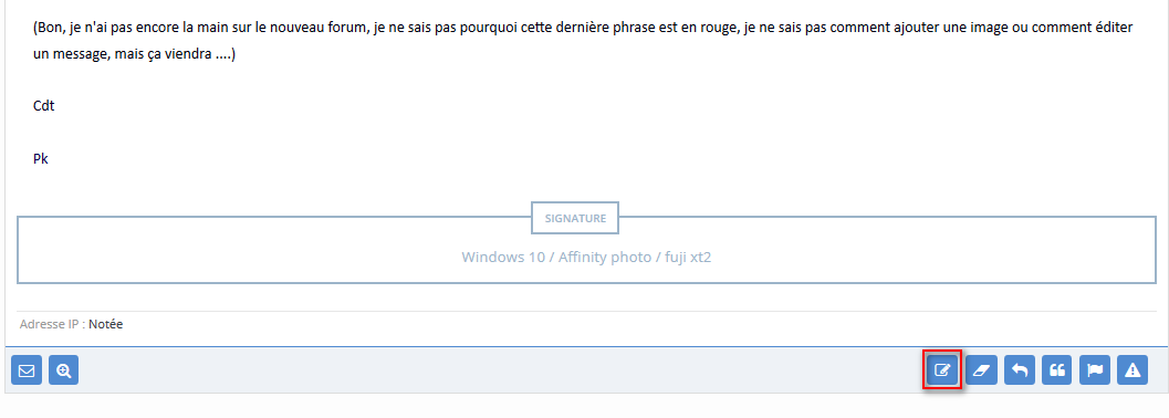 Édition message