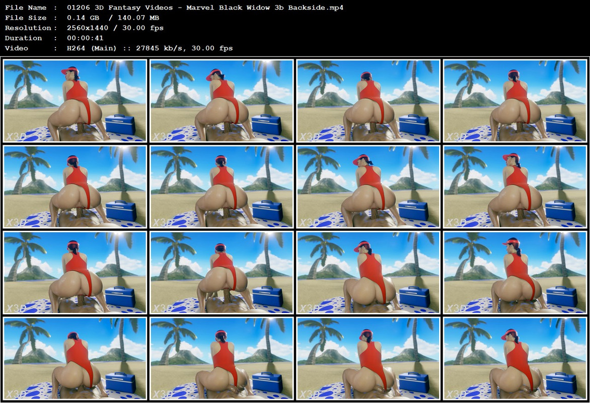 01206 3D Fantasy Videos - Marvel Black Widow 3b Backside.mp4