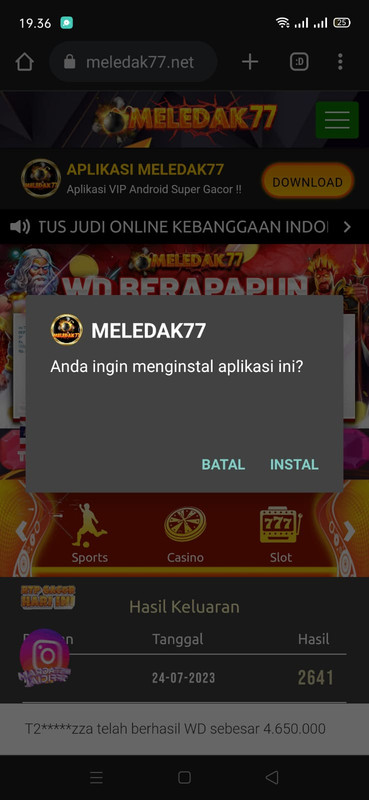 CARA INSTALL APK MELEDAK77
