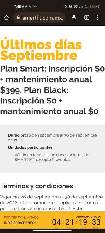 SmartFit | Plan Smart: Inscripción - + mantenimiento anual $399. Plan Black: Inscripción - + mantenimiento anual - 
