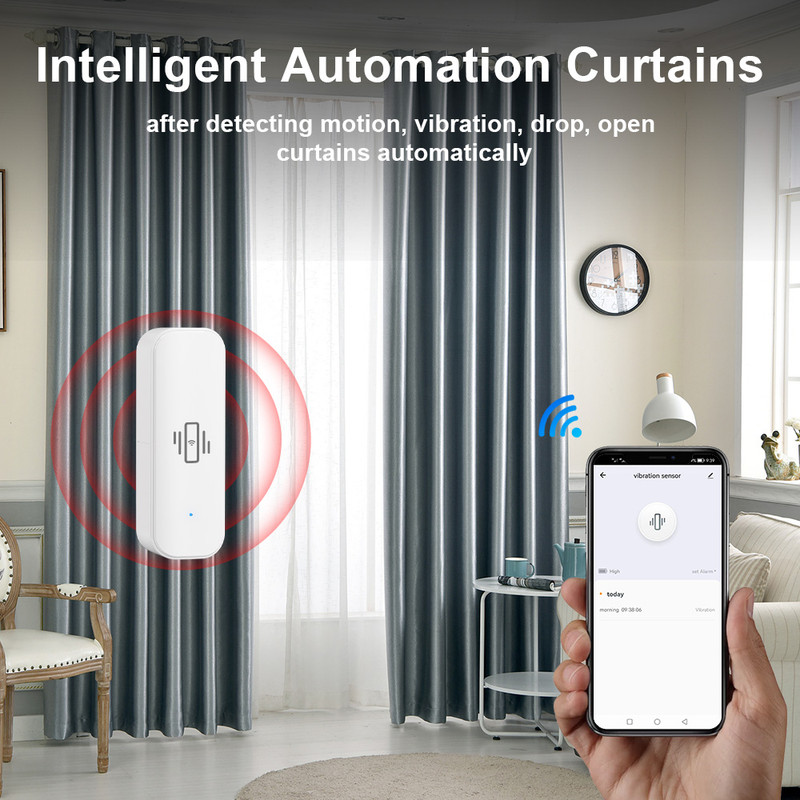 Tuya WiFi Smart Vibration Sensor | Smart Home Security & Vibration Alarm Sensor Sri Lanka thumbnail 4 - Smart Dream Home Lanka