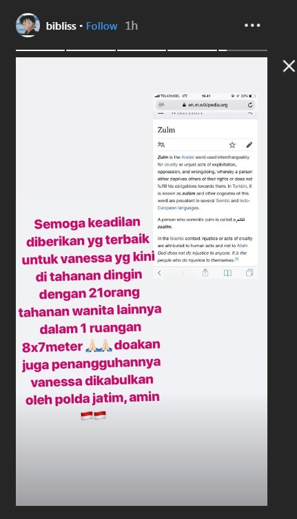 IG Story Bibi Ardiansyah