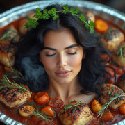 Garden wedding wom served Black hair head 0 06