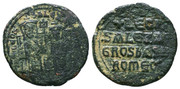 Follis de León VI y Alexander. + LEoh/S ALE X Ah/GROS bASIL'/ ROME. Constantinopla 858-1066489-1582716917