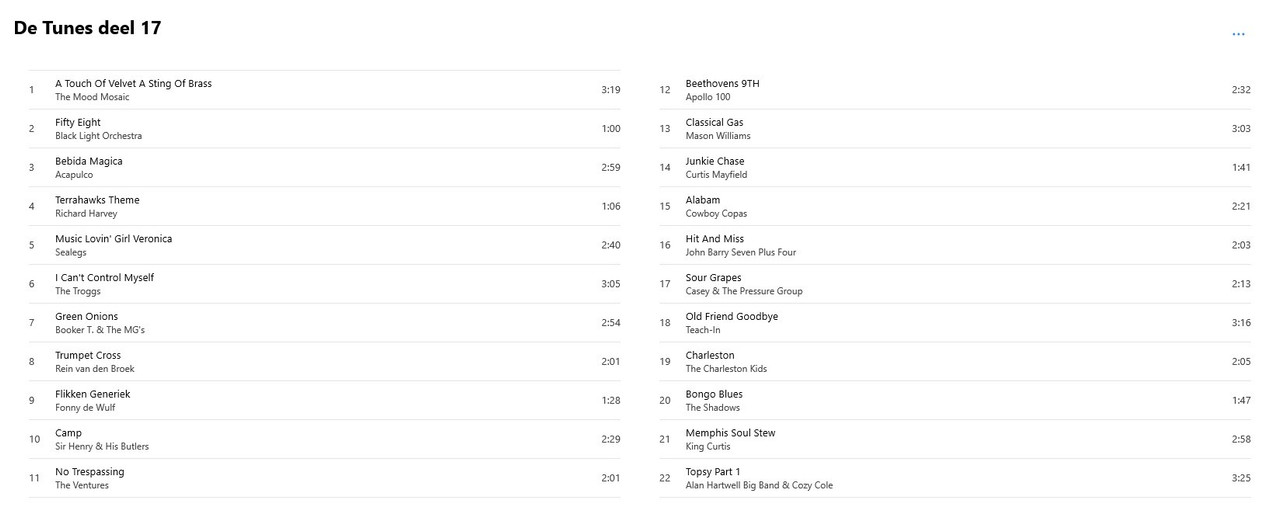tunes back 17