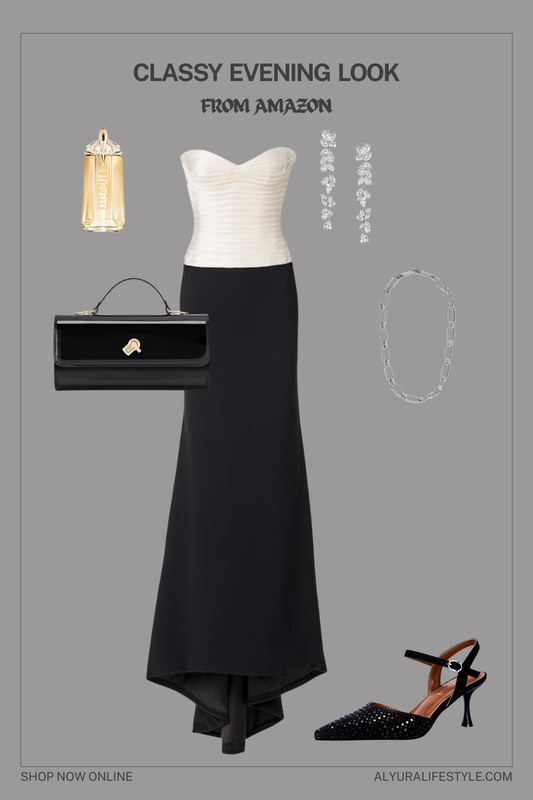 Elegant Black & White Evening Look 🖤