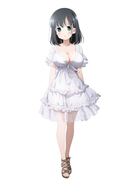 1girl, {{touyoko momoko (saki)}}, kobayashi ritz, black hair, green eyes, see-th s-2191243977