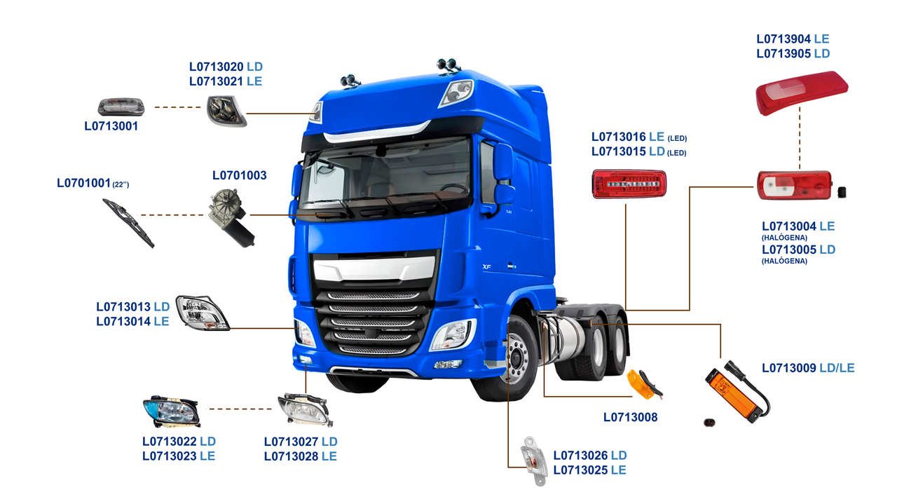 DAF-XF 2021 A ....-480, 530-PACCAR MX-13, PACCAR GR-7-ZF AS-TRONIC-ILUMINAÇÃO E LIMPADOR PERFIL