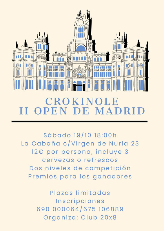 Póster Madrid España Ilustrado Moderno Beige y Azul (2)