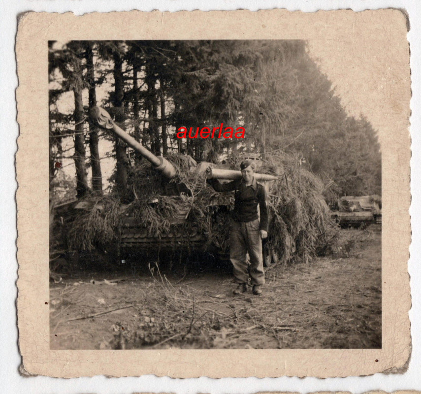 Getarnter Panzer (Tank) mit Soldat und Panzermun