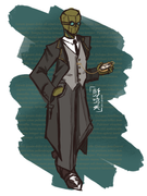 colored digital sketch of Time by JeefJoof on Art Fight. The text in the background is a repeated paragraph of Lorem ipsum.