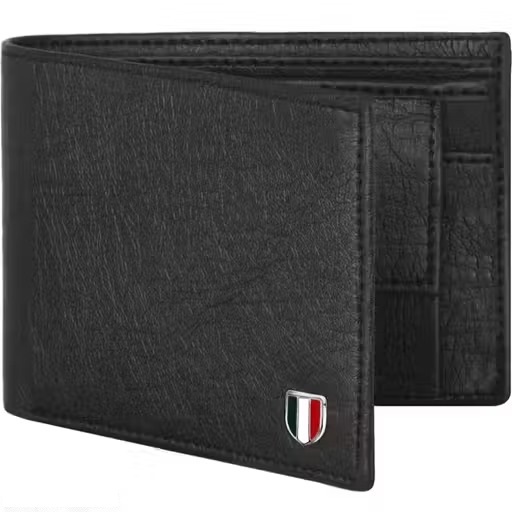 WILDAUK Men Casual, Evening/Party, Formal, Travel, Trendy Black Artificial Leather Wallet (3 Card Slots).(W108)