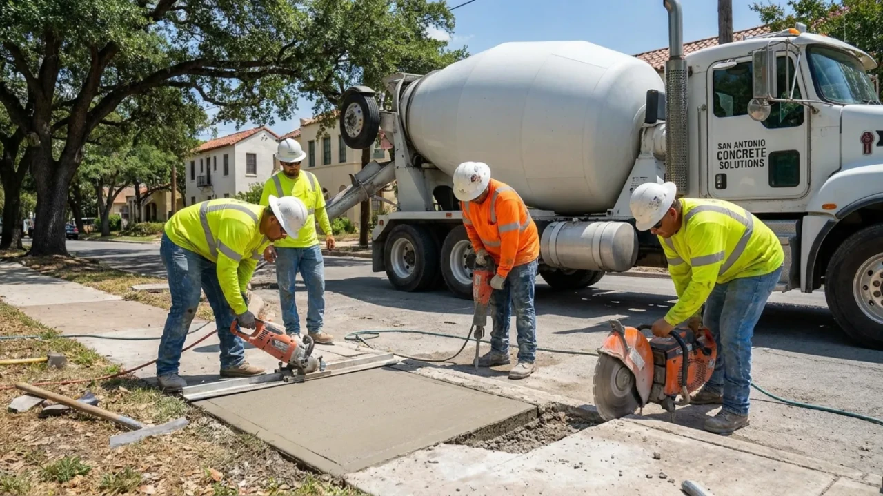 Concrete sidewalk panel replacement San Antonio
