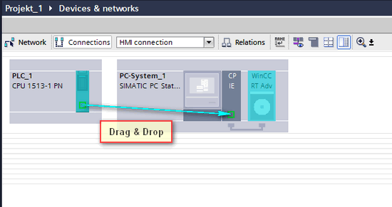 connection WinCC RT Advanced over Industrial Ethernet (PROFI connection WinCC RT Advanced over Industrial Ethernet (PROFI