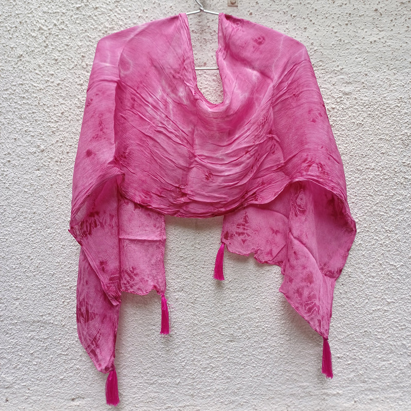 Pink Punch Tie & Dye MulMul Cotton Stole
