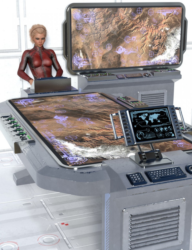 Sci-fi Tactical Table And Monitor Sci-fi Tactical Table And Monitor
