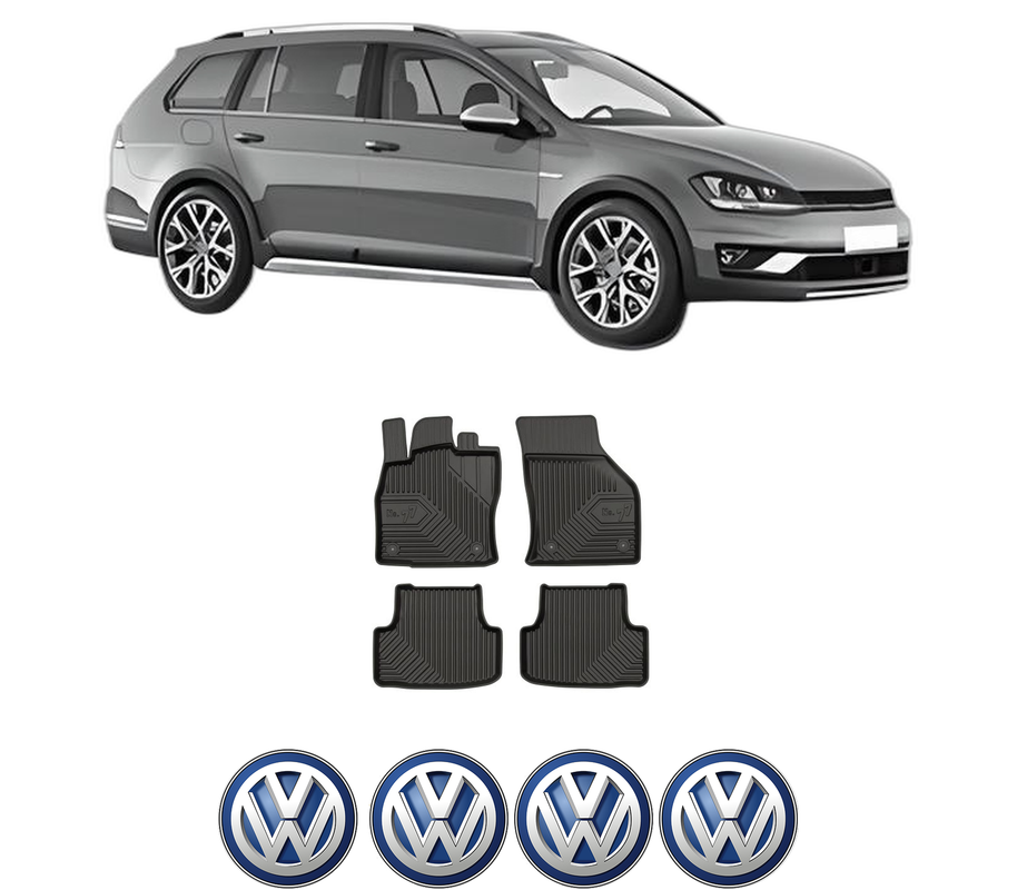 Set covorase presuri Volkswagen GOLF ALLTRACK VII Variant (BA5, BV5) din 2014-2020, auto, din cauciuc thermoplastic, 4 Stickere auto cu Volkswagen