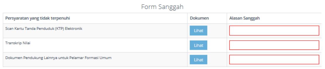 Form masa sanggah (sscn.bkn.go.id)