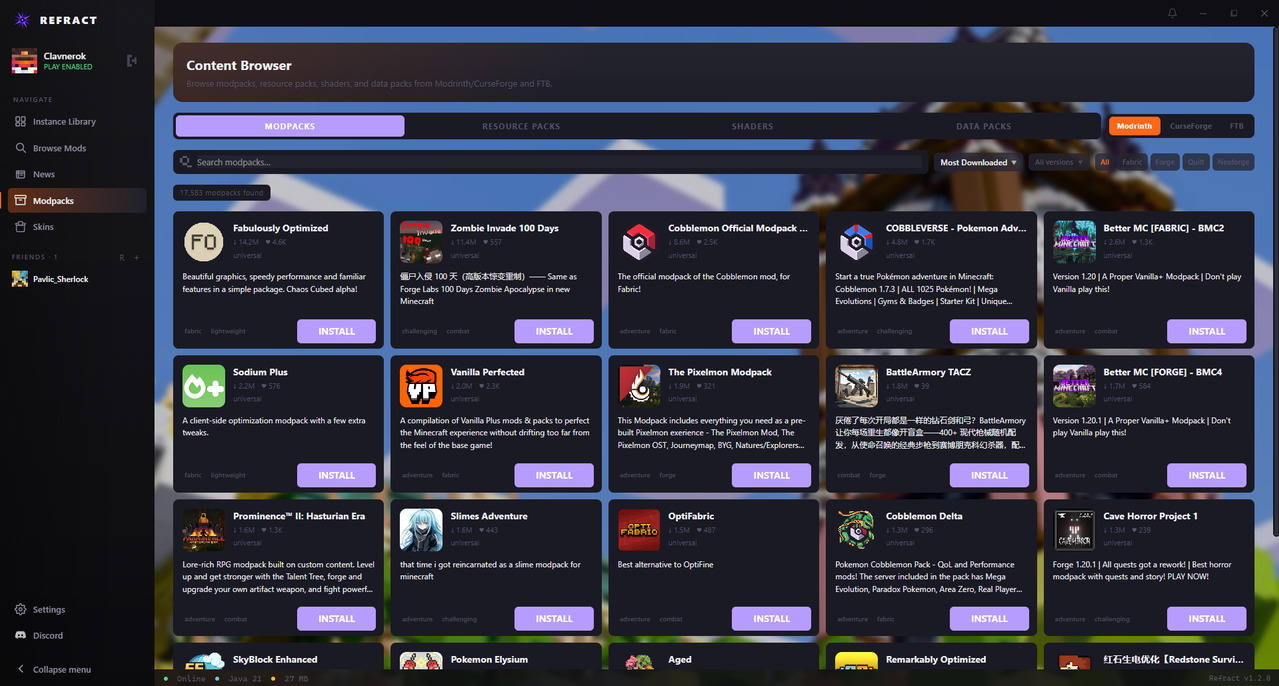 Refract launcher screenshot